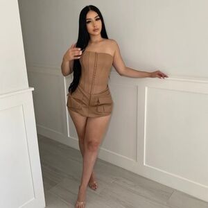 Dulcet Mia Cargo Faux Leather Skirt